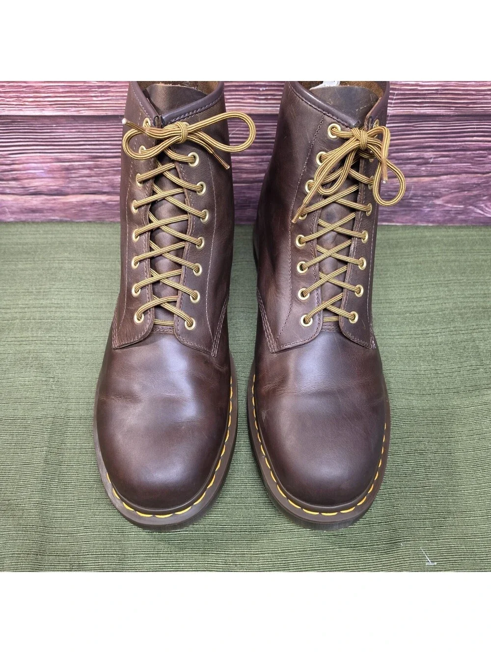 Dr. Martens 1460 Crazy Horse Leather 8-Eye Boot Dark Brown Men's Size 15